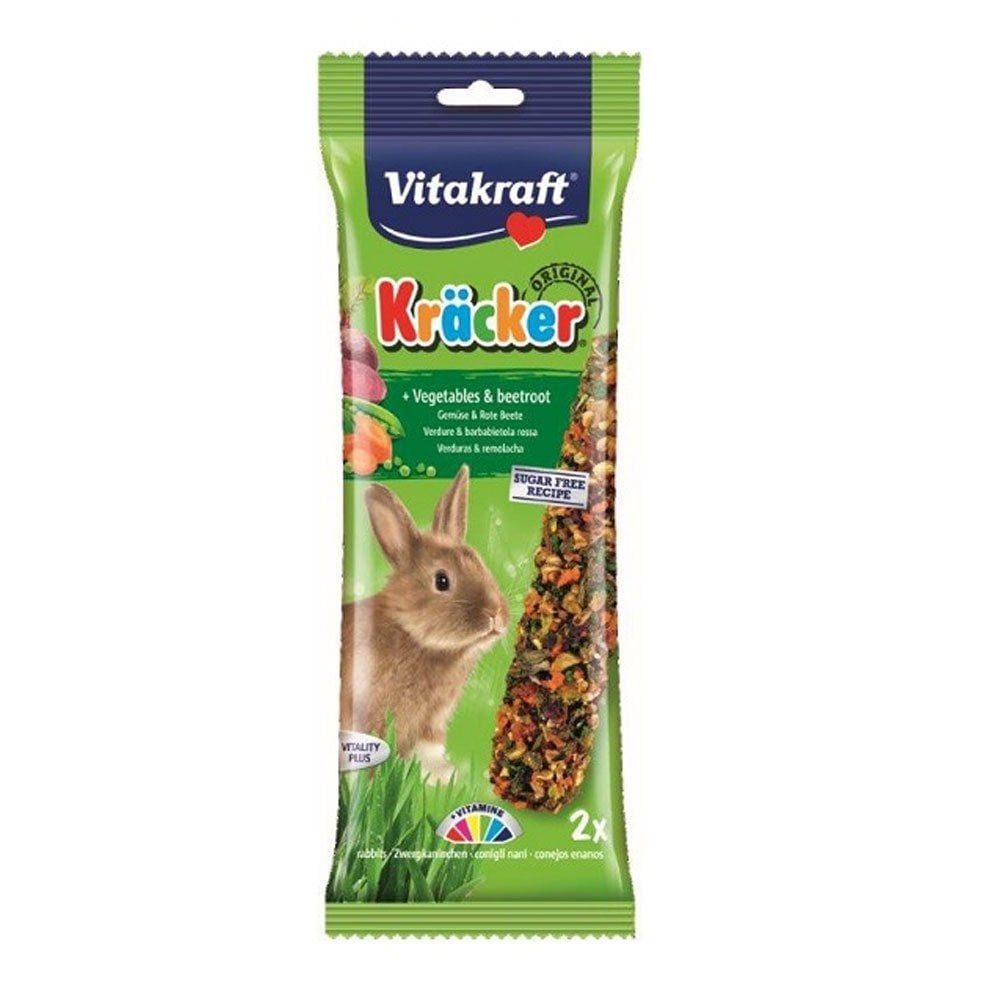 Vitakraft Kracker Rabbit Vegetable Beetroot Stick 2pk
