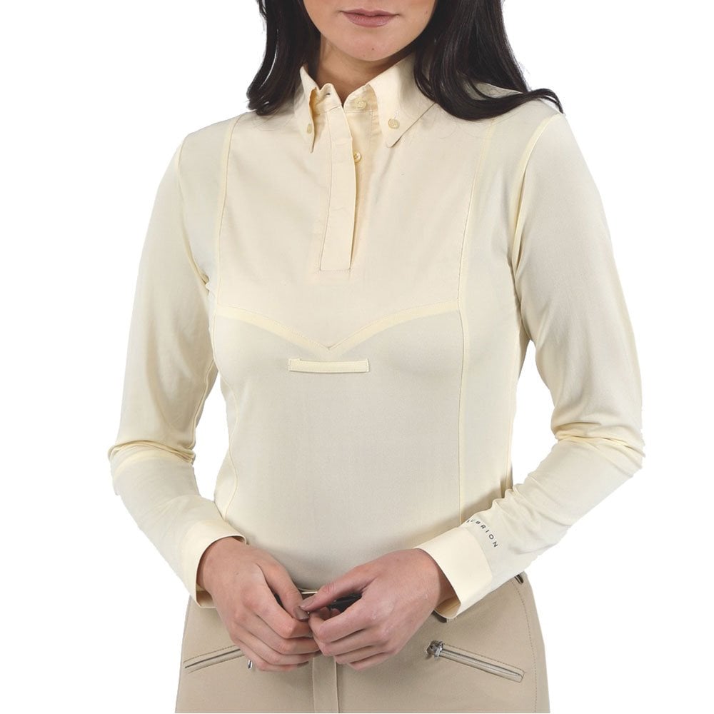 Ladies Long Sleeve Tie Shirt Yellow