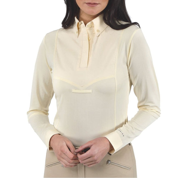 Ladies Long Sleeve Tie Shirt Yellow