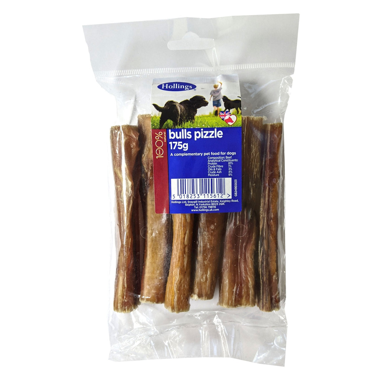 Hollings Bulls Pizzles 175g - Dog Treats