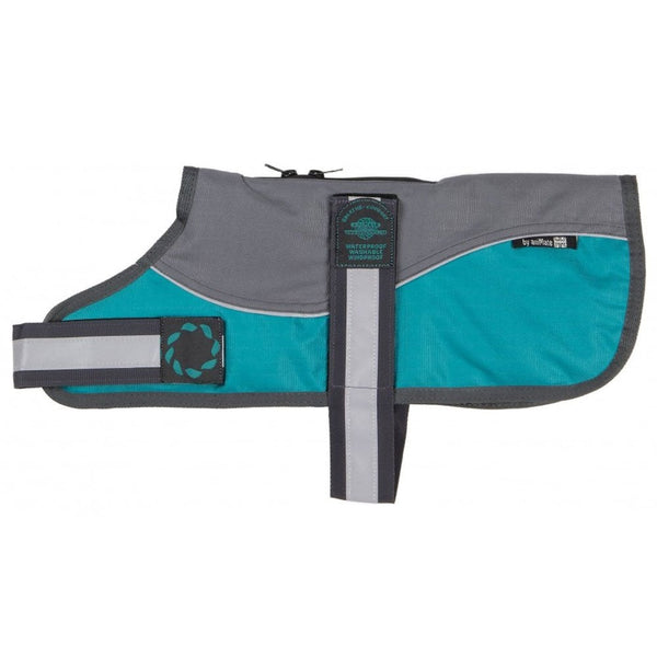 Outhwaites Reflective Grey/Teal Padded Harness Dog Coat