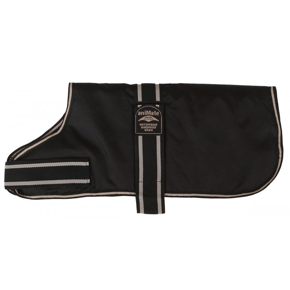 Outhwaites Black Padded Nylon Dog Coat
