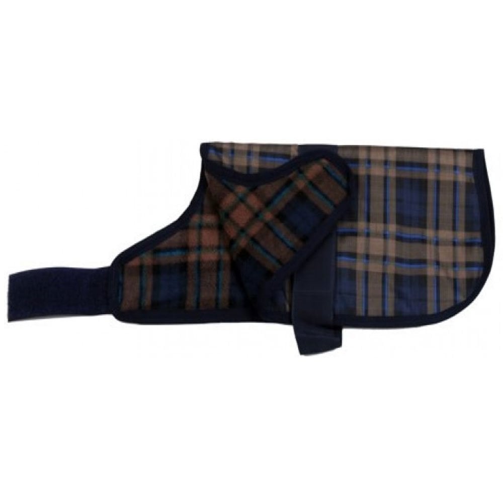 Outhwaites Camel Watch Tartan Fleece Dog Coat