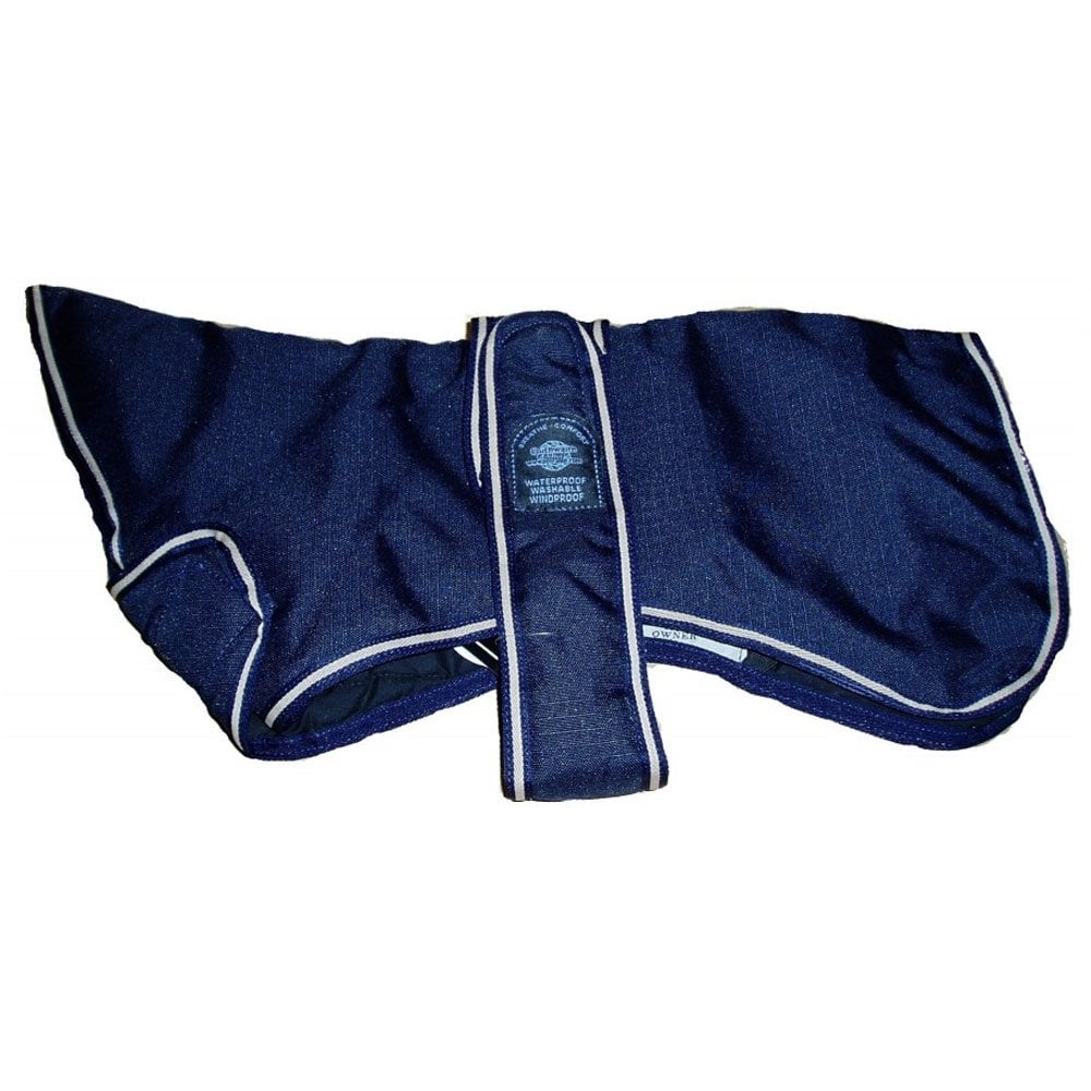 Outhwaites Navy Blue Padded Greyhound Dog Coat