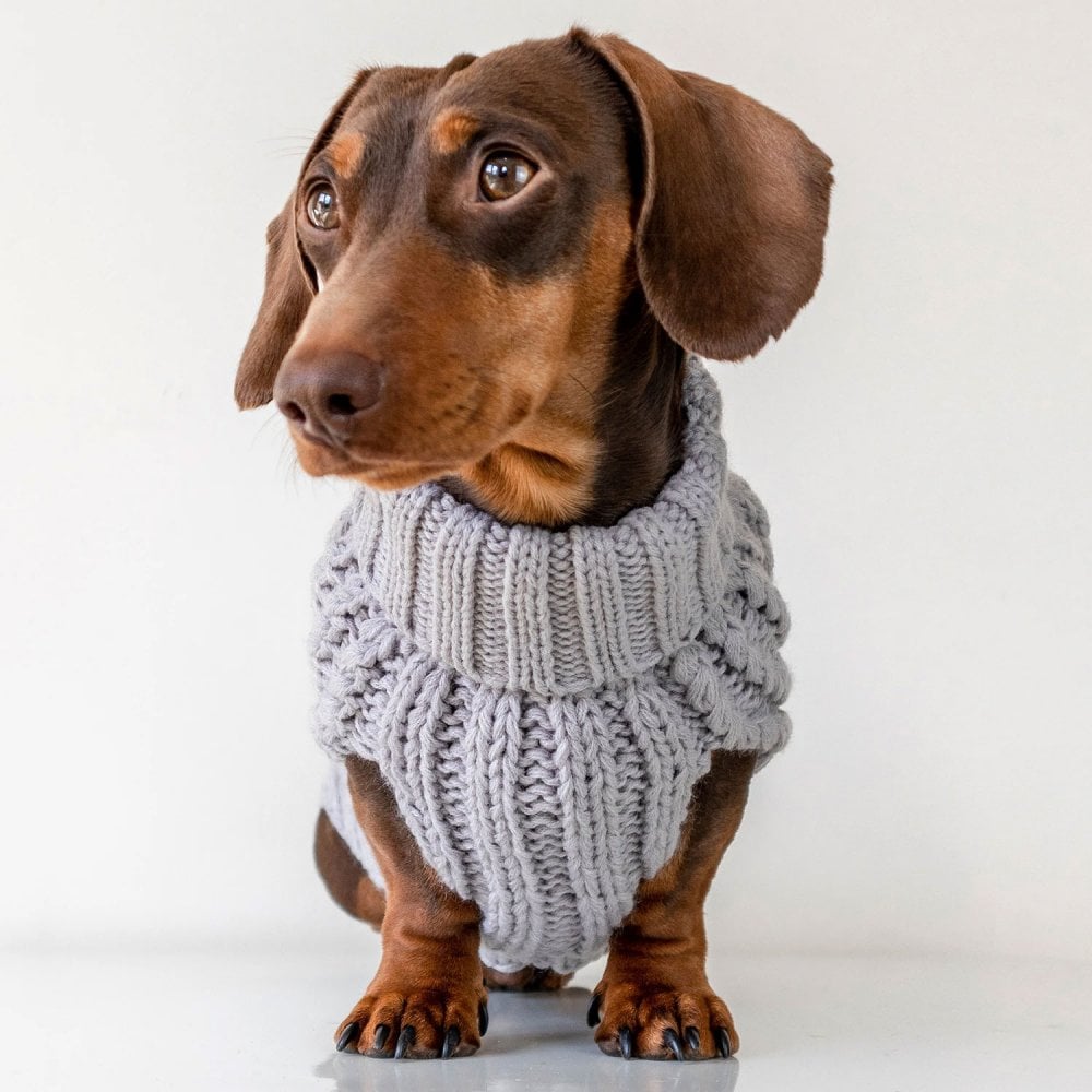 Park Lane Pup Cosy Knitted Dog Jumper (Sleeveless) Grey