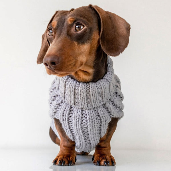 Park Lane Pup Cosy Knitted Dog Jumper (Sleeveless) Grey