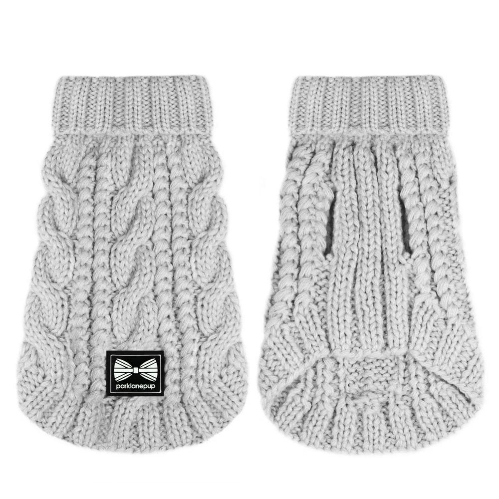 Park Lane Pup Cosy Knitted Dog Jumper (Sleeveless) Grey
