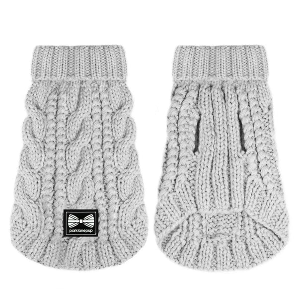 Park Lane Pup Cosy Knitted Dog Jumper (Sleeveless) Grey