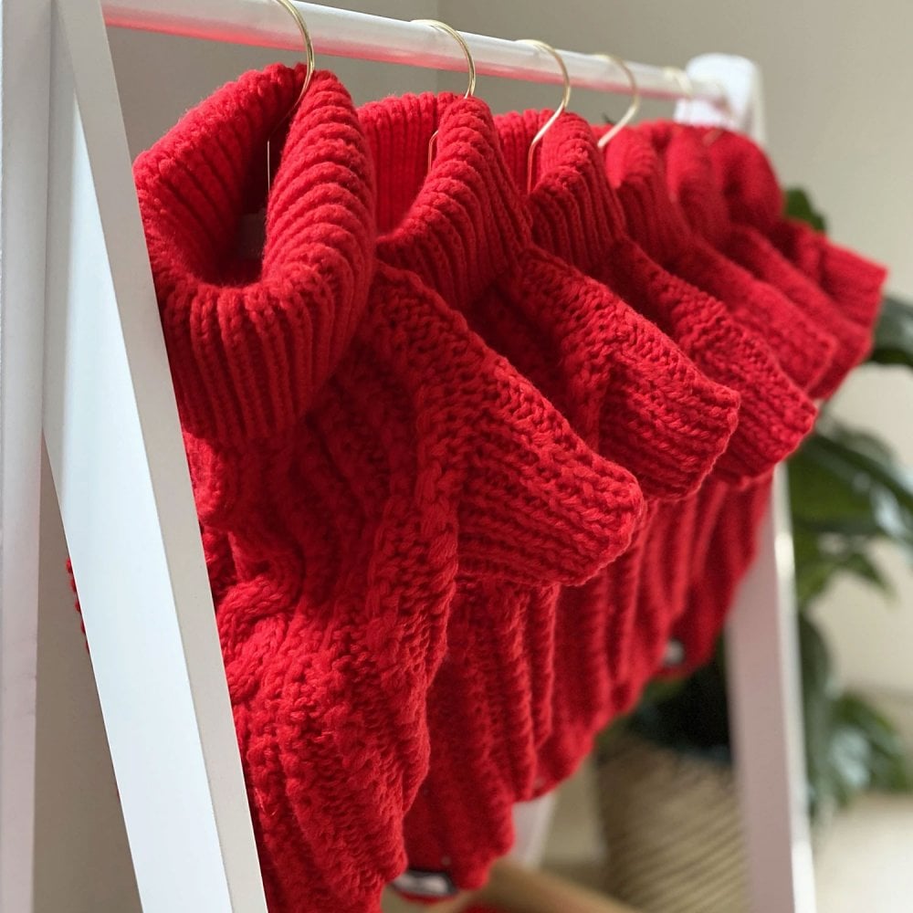 Park Lane Pup Cosy Knitted Dog Jumper Red Rose