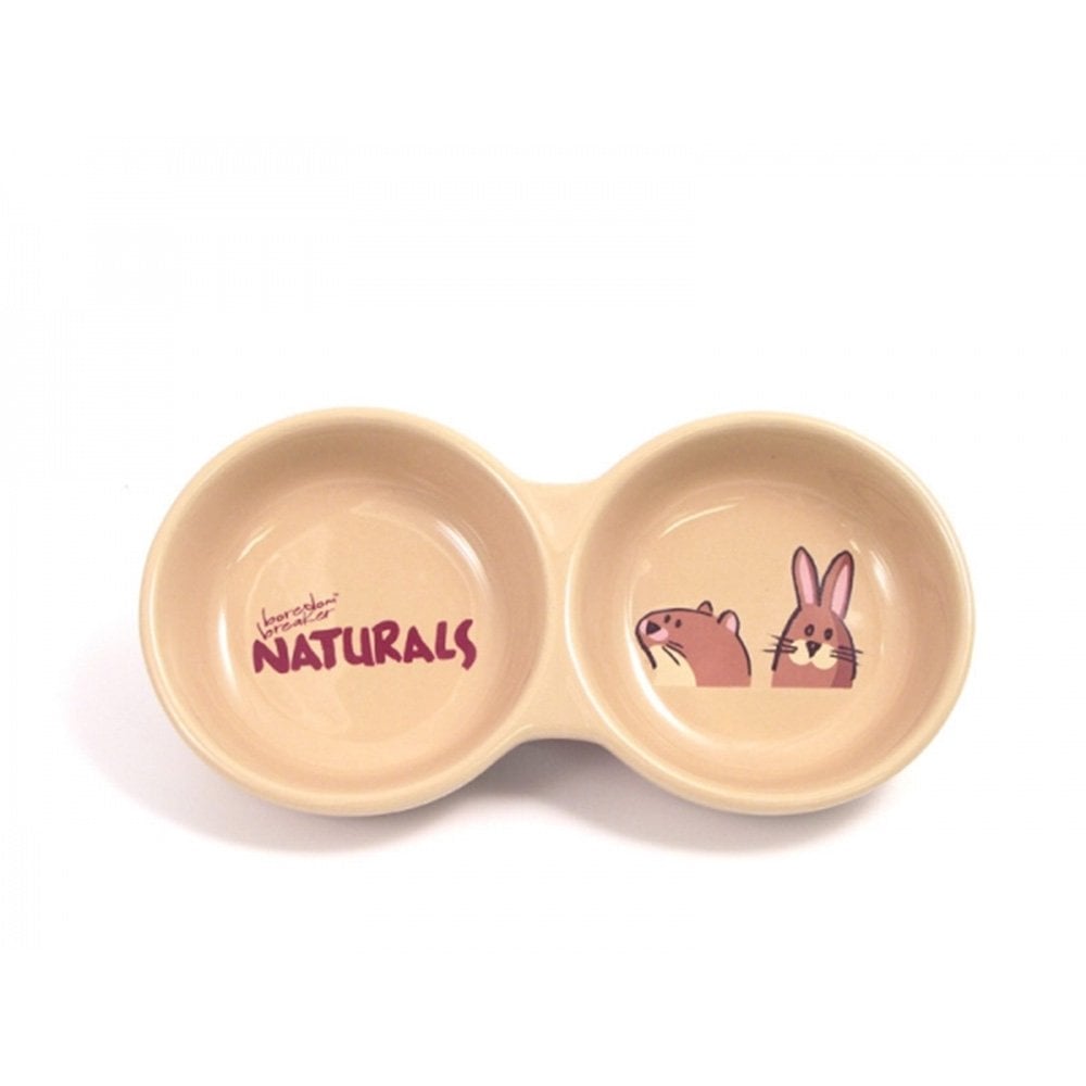 Rosewood Small Animal Naturals' Twin Dish 20cm