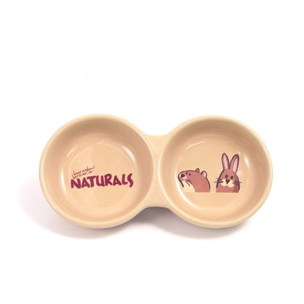Rosewood Small Animal Naturals' Twin Dish 20cm