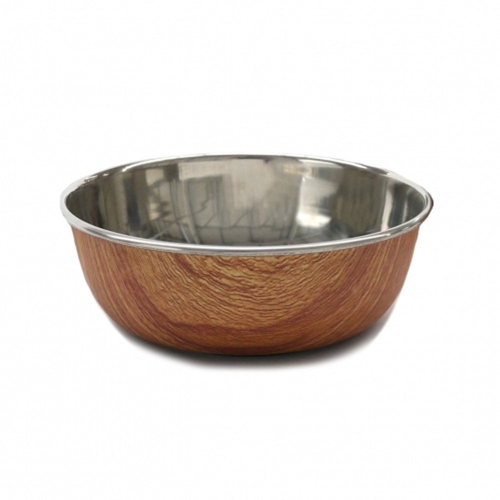 Rosewood Wood Effect Steel Pet Bowl