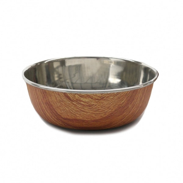 Rosewood Wood Effect Steel Pet Bowl