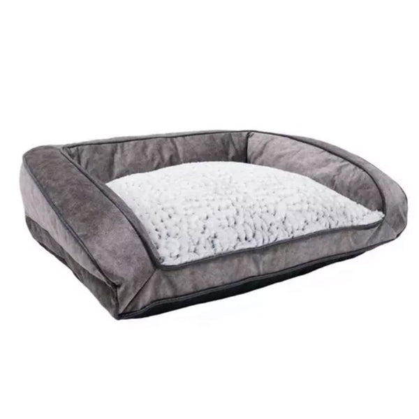 Rosewood Grey Luxury Plush Sofa Dog Bed