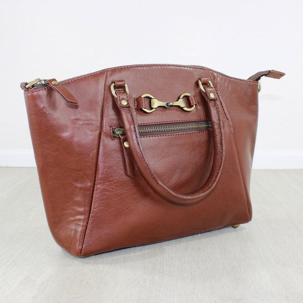 Grays Jackie Snaffle Leather Handbag Cognac