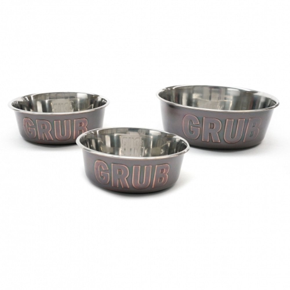Rosewood Grub Steel Pet Bowl
