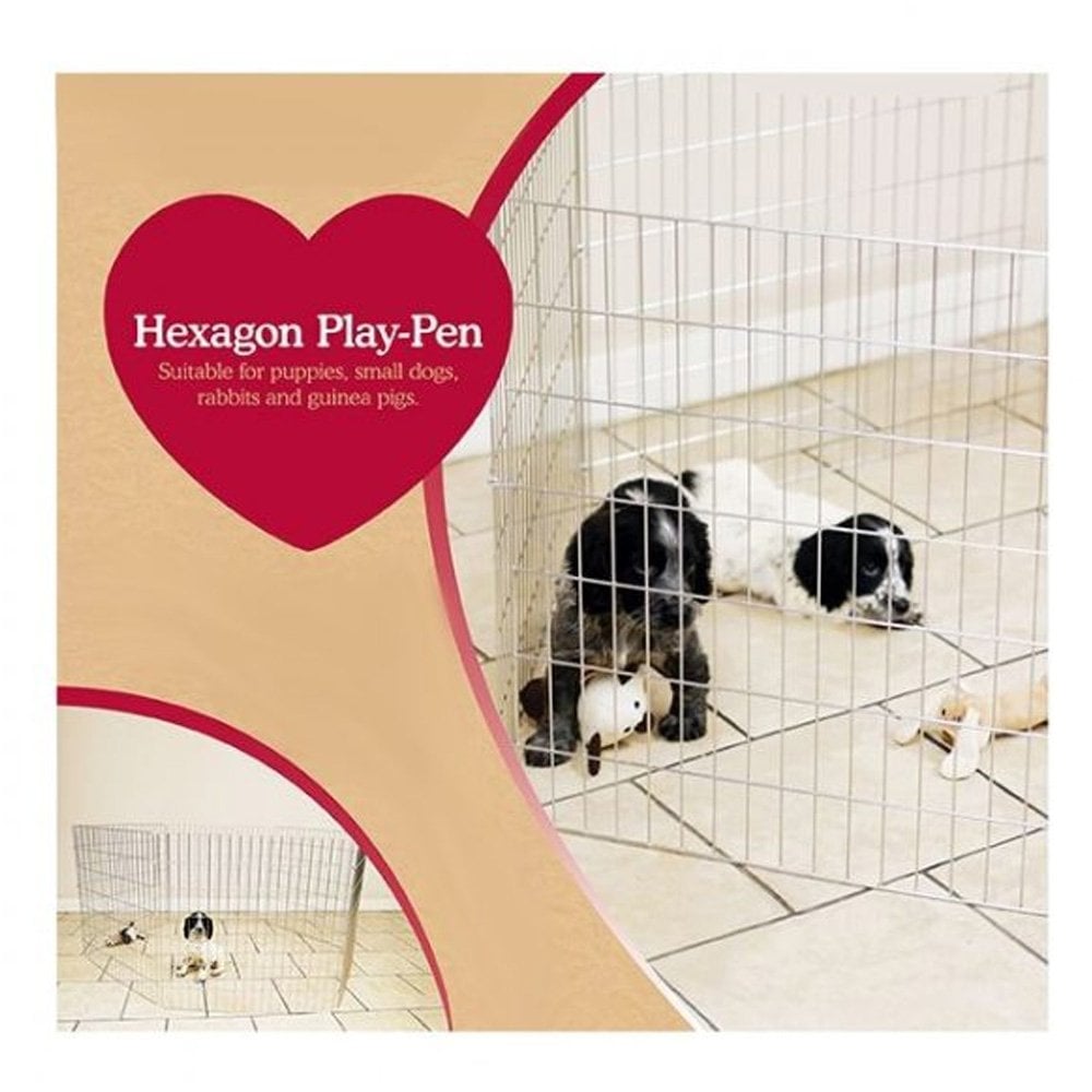 Rosewood Hexagon Puppy Play Pen - 6 x 60cm