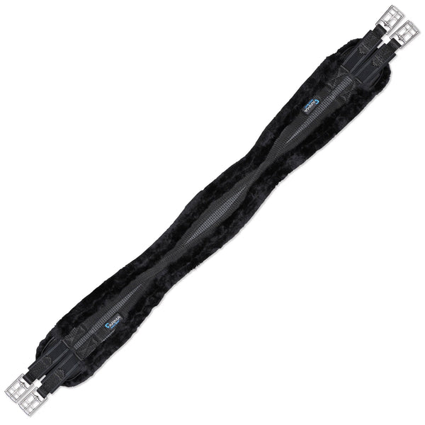 Shires Performance Supafleece Contour Girth With Elastic Black