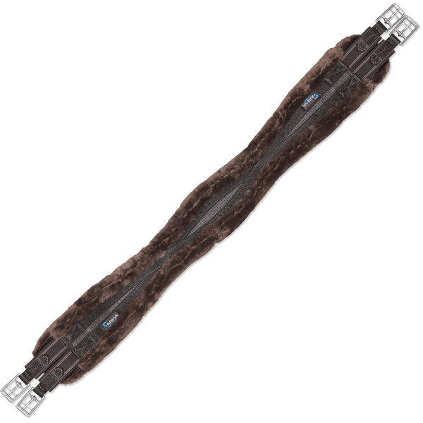 Shires Performance Supafleece Contour Girth With Elastic Brown