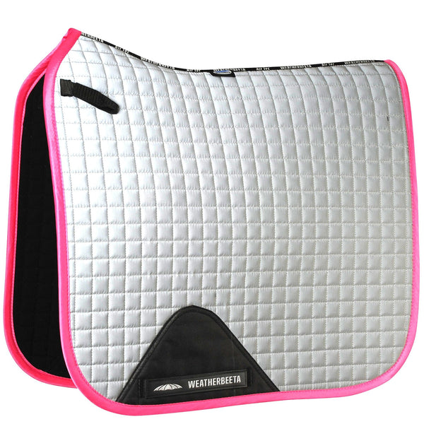 Weatherbeeta Reflective Dressage Saddle Pad Sliver/Pink