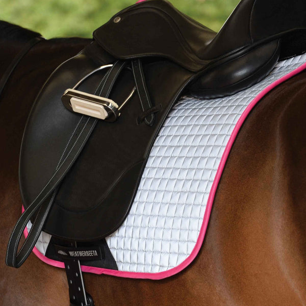 Weatherbeeta Reflective Dressage Saddle Pad Sliver/Pink