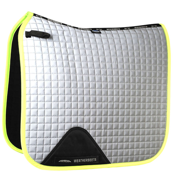 Weatherbeeta Reflective Dressage Saddle Pad Sliver/Yellow
