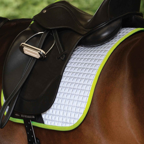 Weatherbeeta Reflective Dressage Saddle Pad Sliver/Yellow