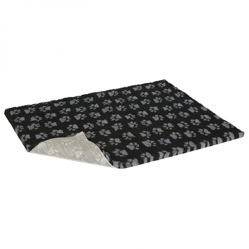 Petlife VetBed Non-Slip Pet Bed Black with Grey Paws