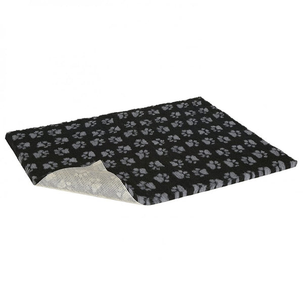Petlife VetBed Non-Slip Pet Bed Black with Grey Paws