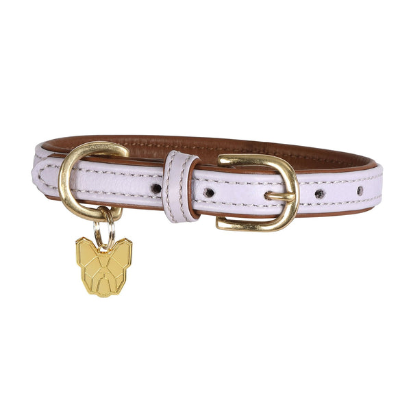 Digby & Fox Padded Leather Collar Lilac