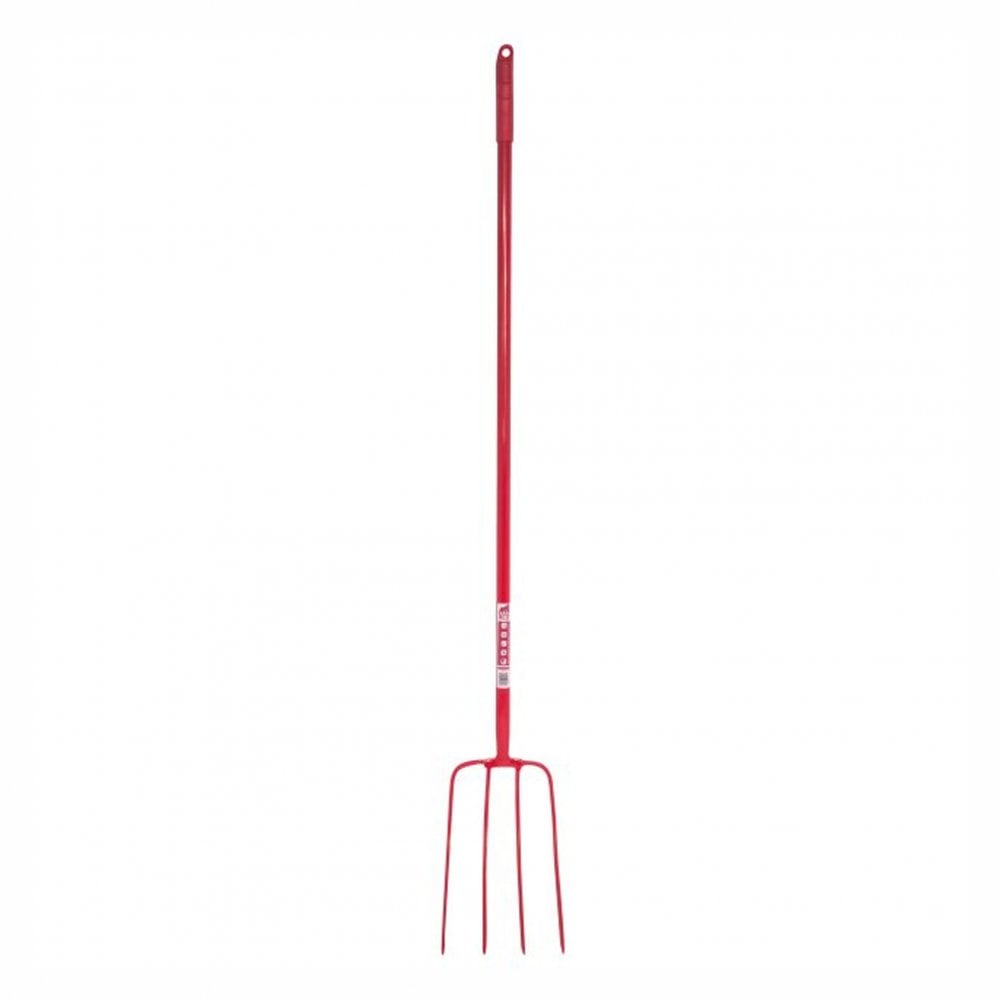 Red Gorilla 4 Prong Manure Fork Straight Handle