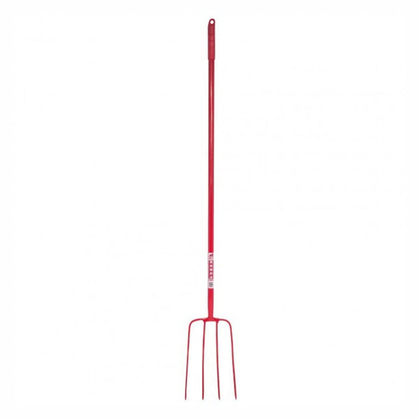 Red Gorilla 4 Prong Manure Fork Straight Handle