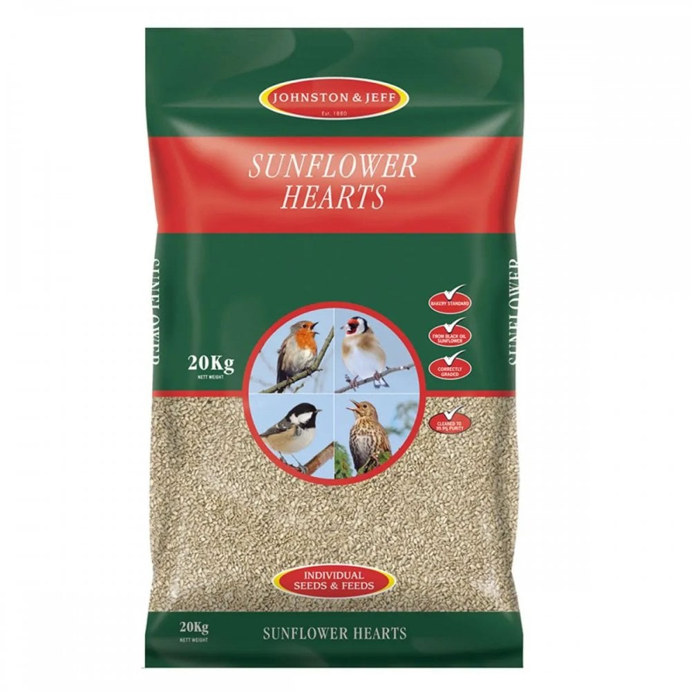 Johnston & Jeff Sunflower Hearts Bird Feed 20Kg