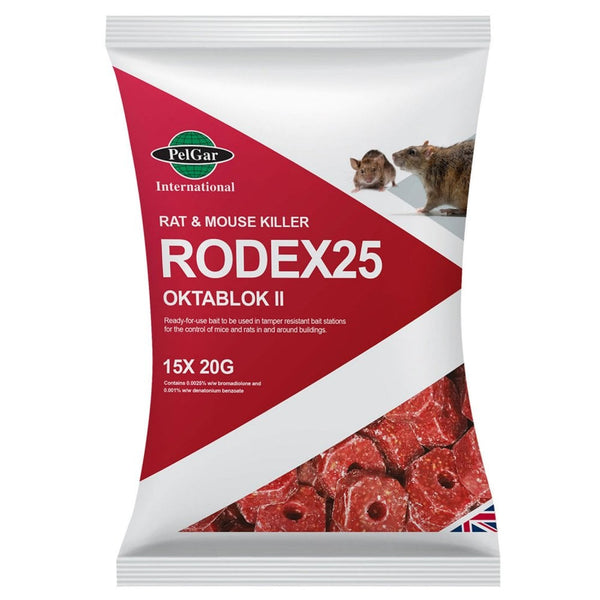 Pelgar Rodex 25 Oktablok II - Rat & Mouse Bait Bocks 300g (15x20g)