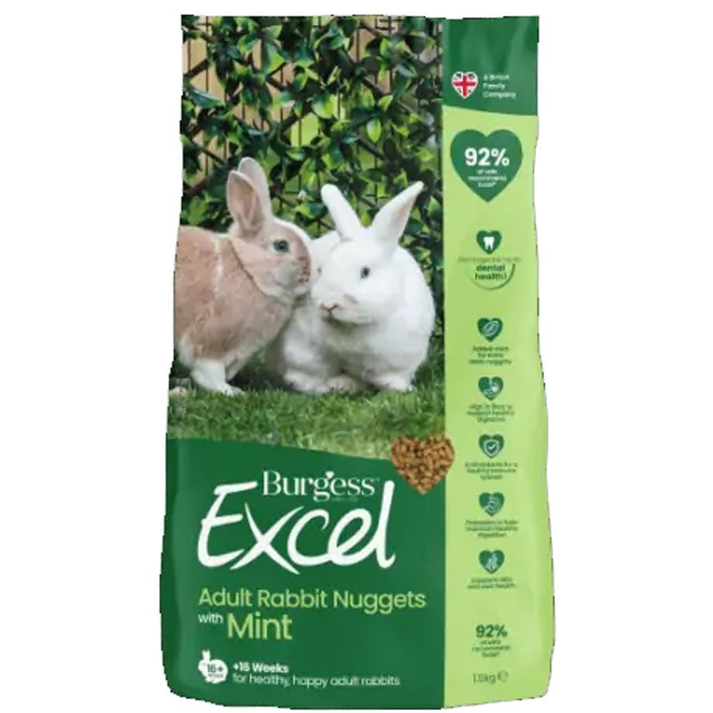 Burgess Excel Adult Rabbit Nuggets With Mint 1.5Kg