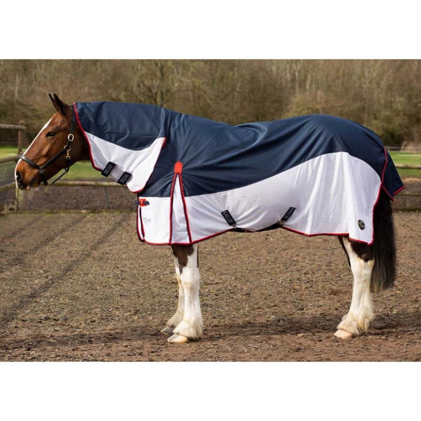 Gallop Trojan Hybrid 2-in-1 Combo Turnout/Fly Rug Navy White