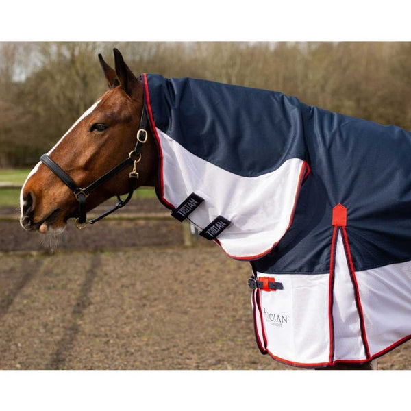 Gallop Trojan Hybrid 2-in-1 Combo Turnout/Fly Rug Navy White