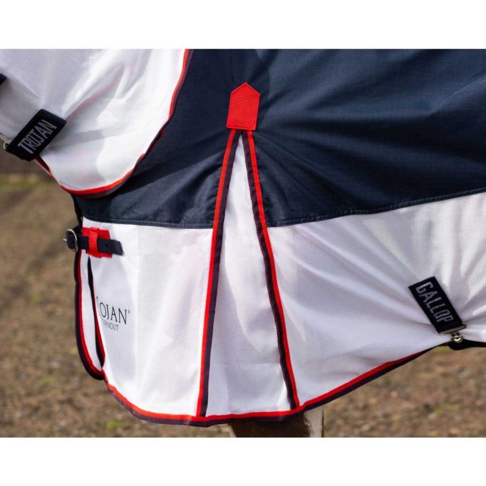Gallop Trojan Hybrid 2-in-1 Combo Turnout/Fly Rug Navy White