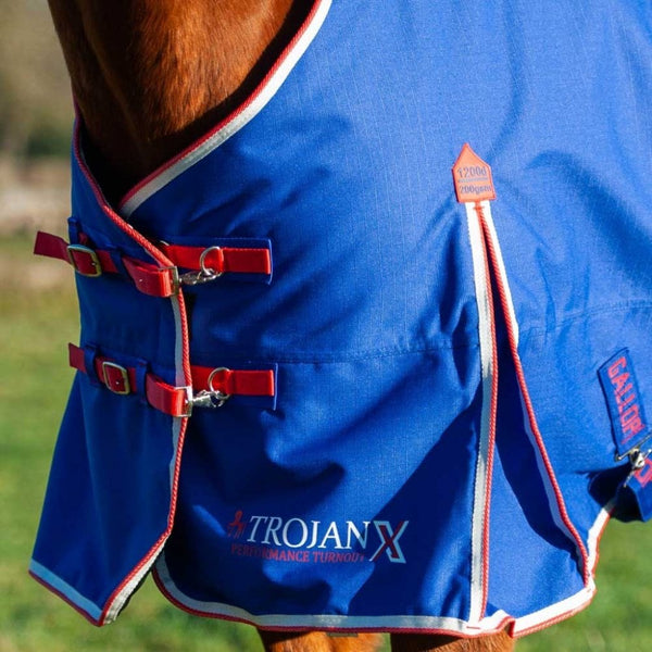 Gallop Trojan Dual 200g Turnout Rug & Neck Set Royal/Red
