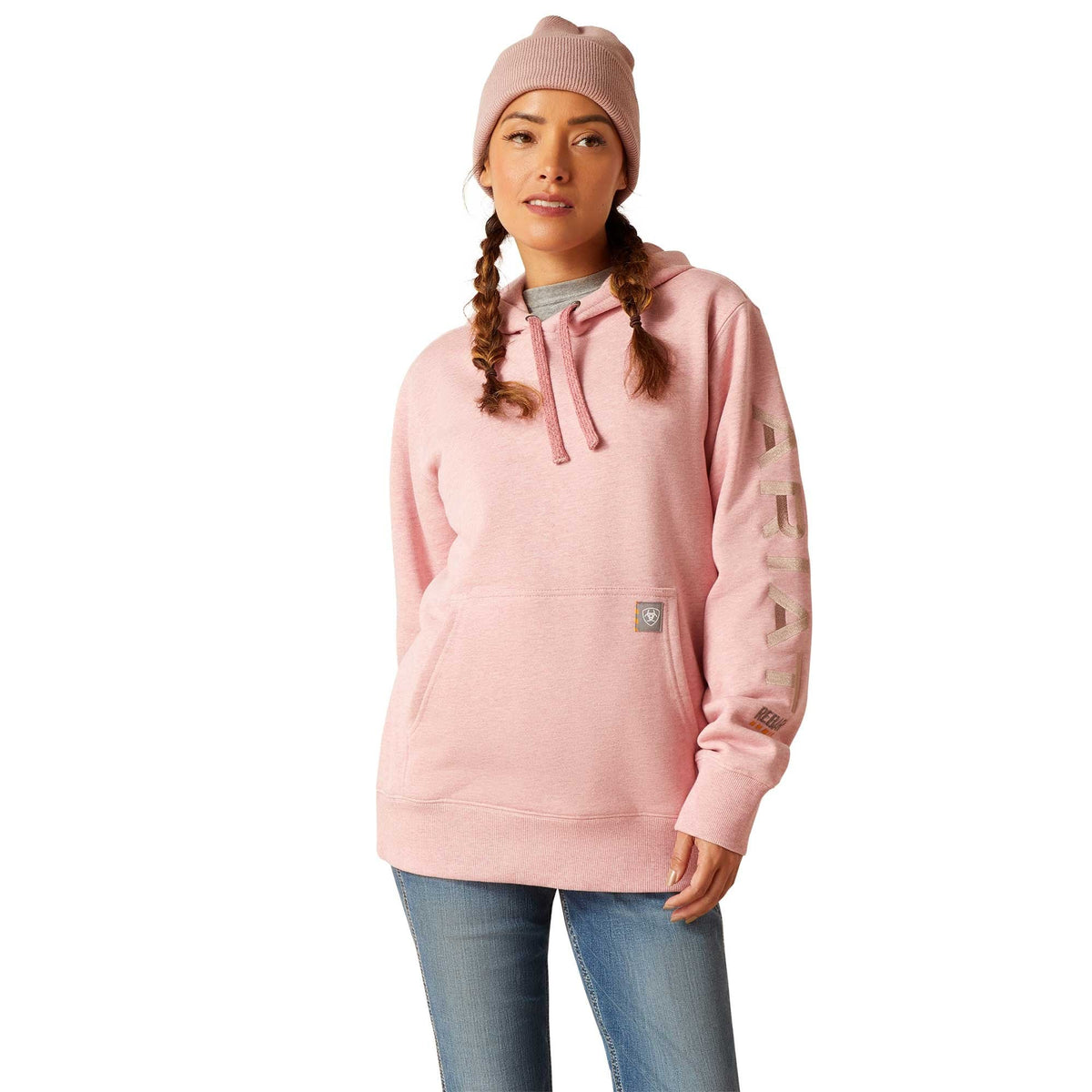 Ariat Rebar Graphic Hoody Mauveglow Heather