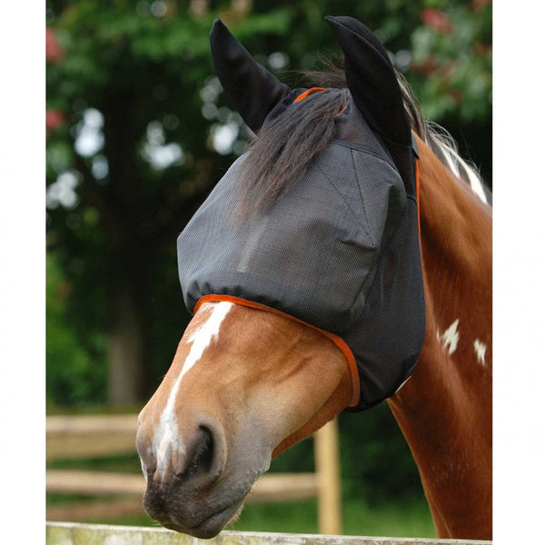 Equilibrium Field Relief Midi Fly Mask With Ears Black/Orange