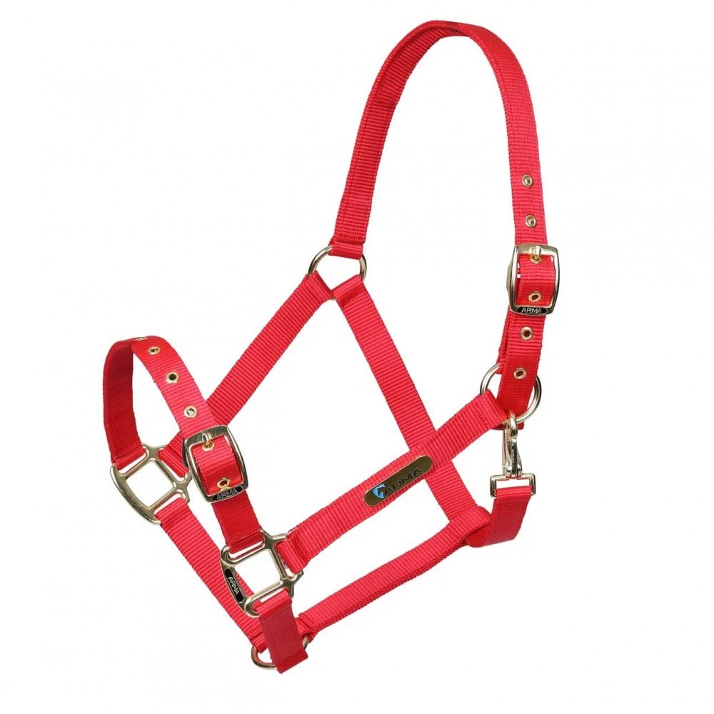 Shires Arma Adjustable Headcollar Red