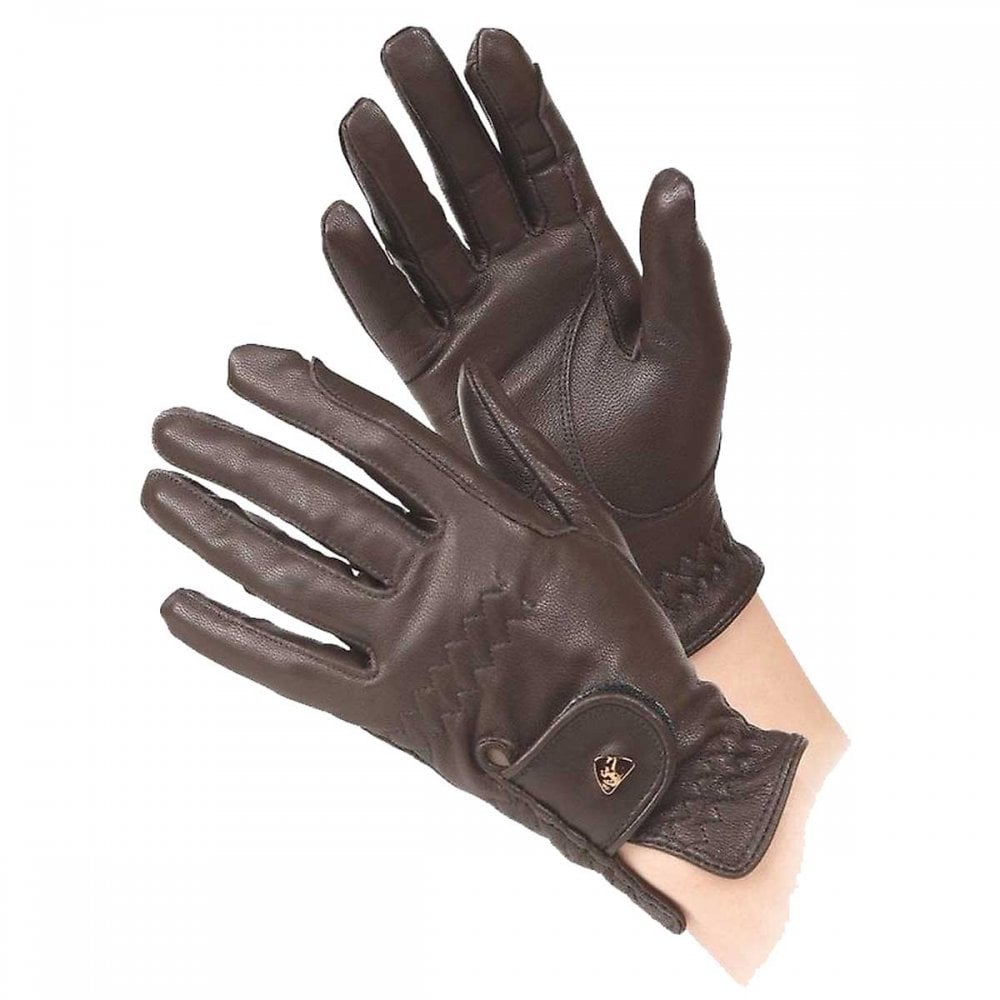 Aubrion Leather Riding Gloves Childs Brown