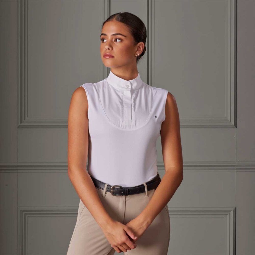Aubrion Ladies Sleeveless Stock Shirt White
