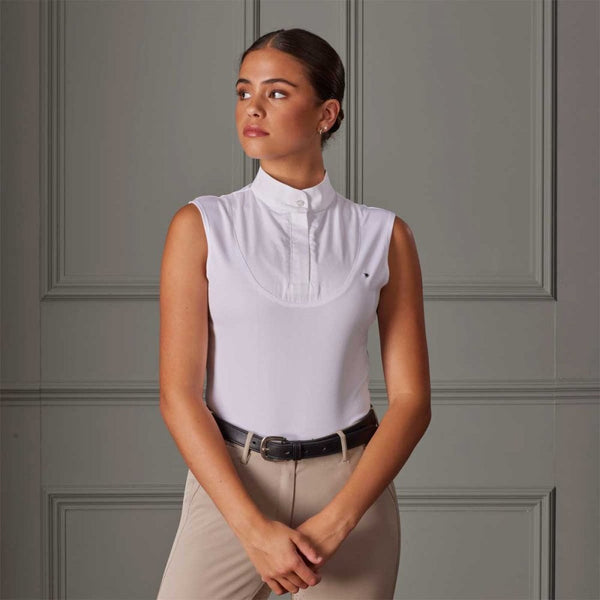 Aubrion Ladies Sleeveless Stock Shirt White