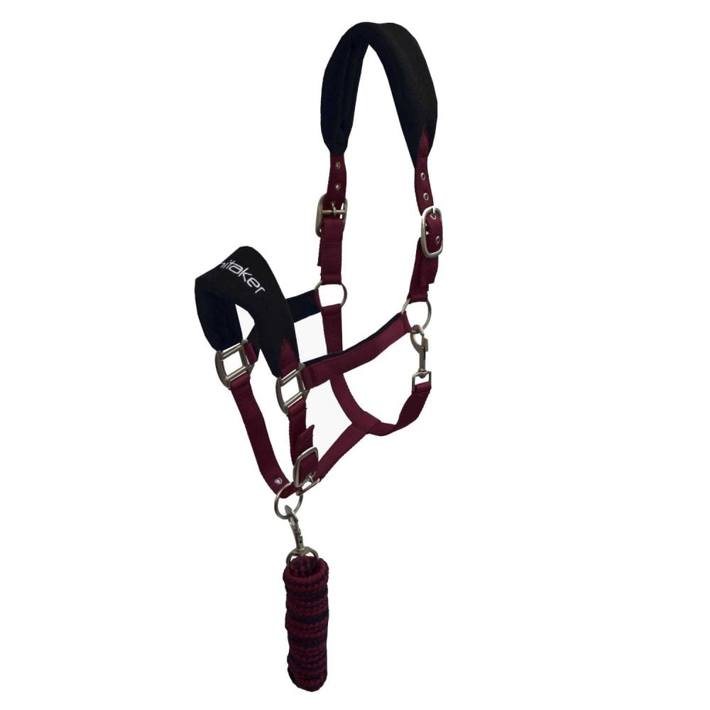 Whitaker Club Headcollar & Leadrope Set Burgundy