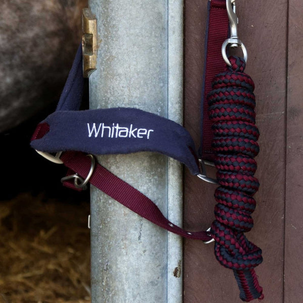 Whitaker Club Headcollar & Leadrope Set Burgundy