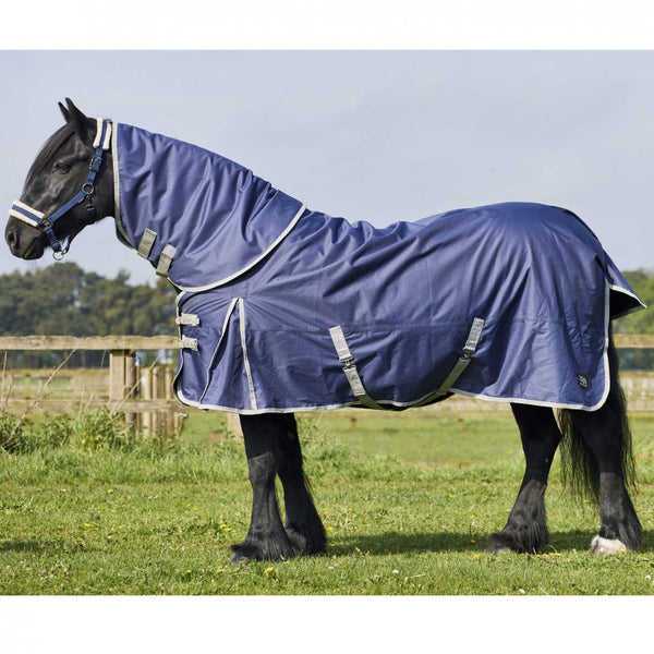 Firefoot Detachable Neck Turnout Rug 50g Navy/Grey