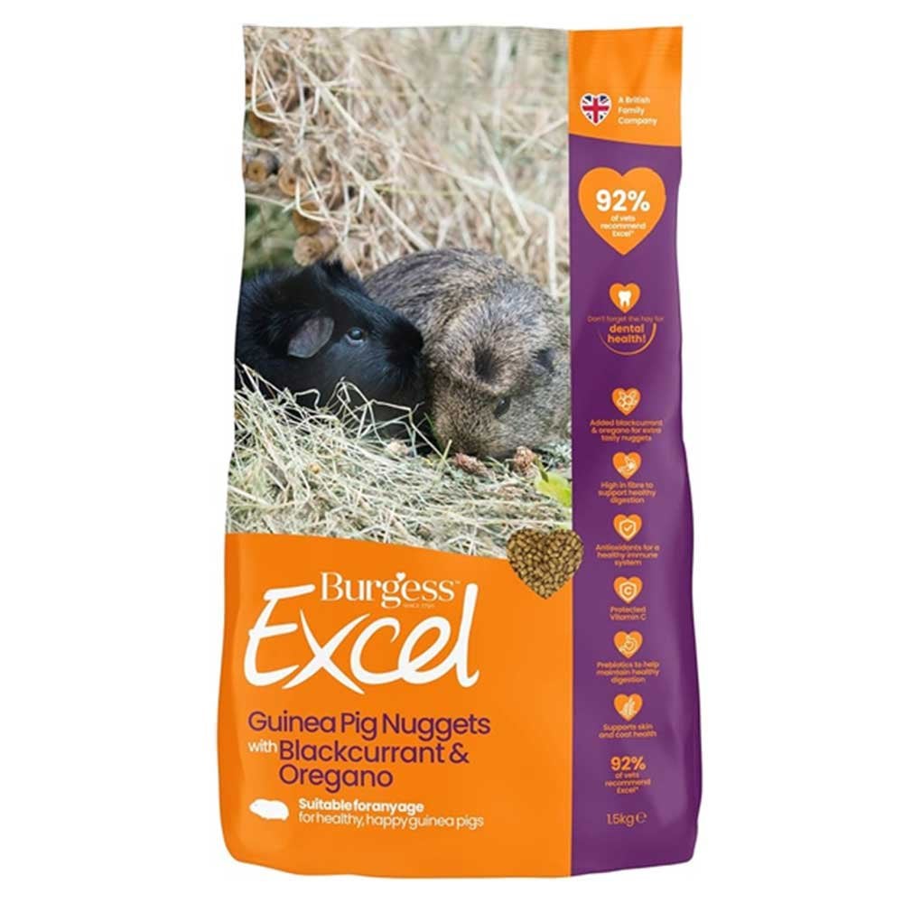Burgess Excel Guinea Pig Nuggets Blackcurrant & Oregano 1.5Kg