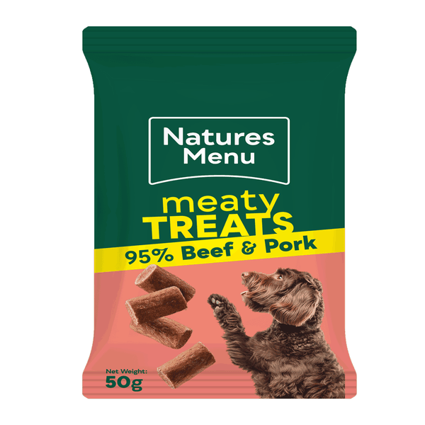 Natures Menu 95% Meat Dog Treats Beef & Pork 50g